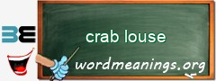 WordMeaning blackboard for crab louse